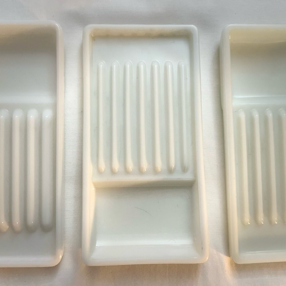 Antique Milk Glass Dental Trays